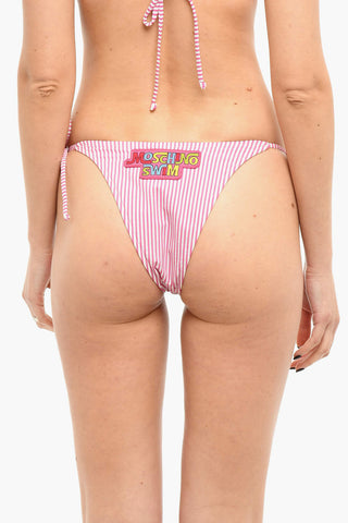SWIM Striped Bikini Slip with Logo