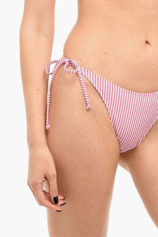 SWIM Striped Bikini Slip with Logo