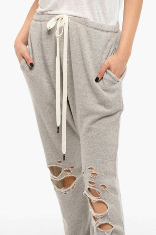 Joggers SHREDDED KNEE DROPPED CROTCH In Cotone Garzato