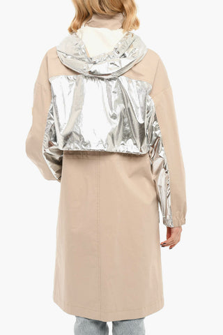 Cappotto Con Cappuccio E Coulisse E Inserti Metallizzati