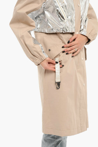 Cappotto Con Cappuccio E Coulisse E Inserti Metallizzati