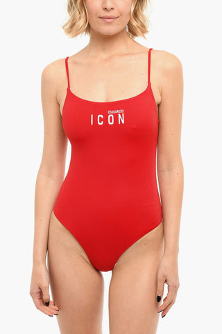 ICON Costume Intero a Tinta Unita con Logo
