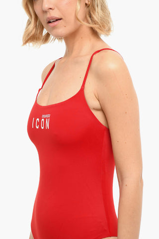 ICON Costume Intero a Tinta Unita con Logo