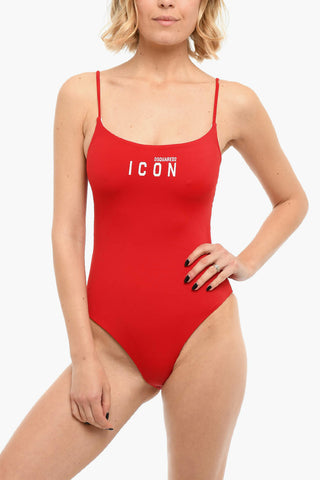 ICON Costume Intero a Tinta Unita con Logo