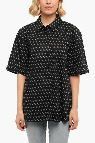 Allover Logo Print Short Sleeved Shirt