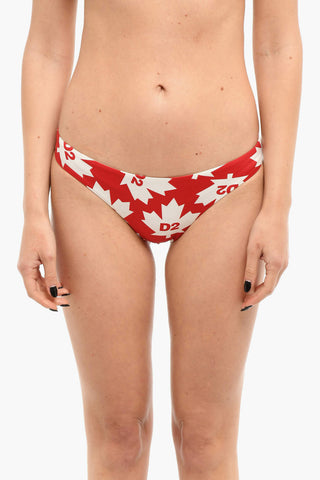 Slip Bikini con Motivo Monogram Allover