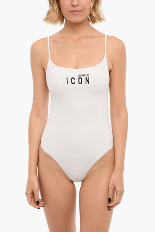 ICON Costume Intero a Tinta Unita con Logo