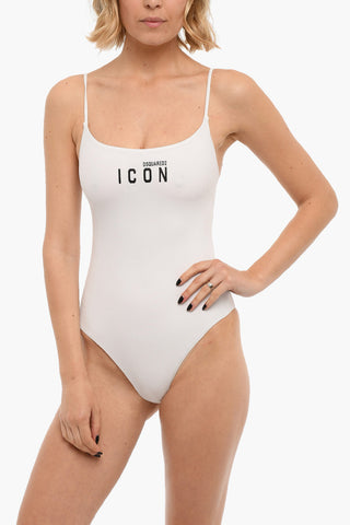 ICON Costume Intero a Tinta Unita con Logo