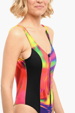 EMPORIO Printed Front Zip One-Piece Swimsuit