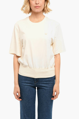 T-shirt A Maniche Corte Con Vita Elasticizzata Girocollo