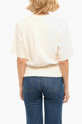 T-shirt A Maniche Corte Con Vita Elasticizzata Girocollo