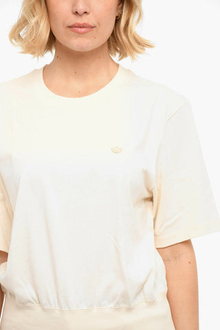 T-shirt A Maniche Corte Con Vita Elasticizzata Girocollo