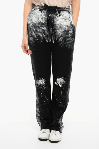 Raw Cut Ankles Joggers With Brushstrokes