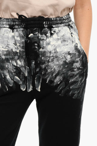 Raw Cut Ankles Joggers With Brushstrokes
