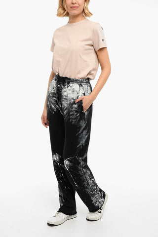 Raw Cut Ankles Joggers With Brushstrokes