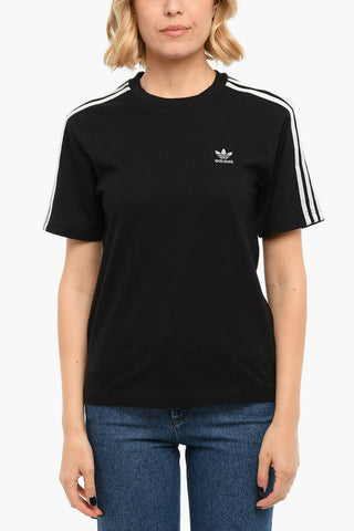 Embroidered Logo Contrasting Bands Short Sleeves T-shirt