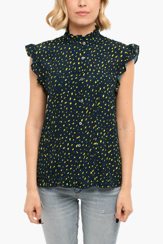 Blusa Smanicata A Fantasia Con Chiusura A Bottoni