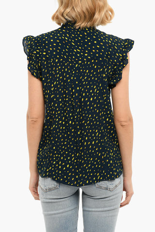 Blusa Smanicata A Fantasia Con Chiusura A Bottoni