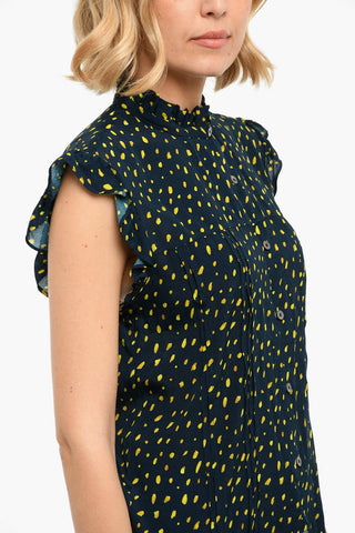 Blusa Smanicata A Fantasia Con Chiusura A Bottoni