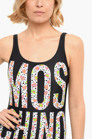 SWIM One-piece Swimsuit with Multicolored Logo Lettering
