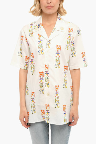 Camicia A Maniche Corte Stampata