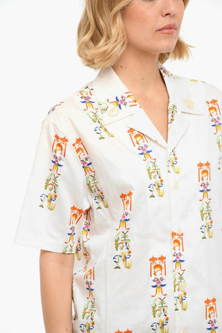 Camicia A Maniche Corte Stampata