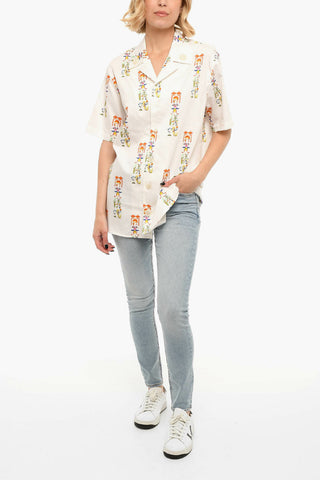 Camicia A Maniche Corte Stampata