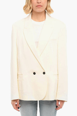 Ribbed Lined Double Breasted Blazer