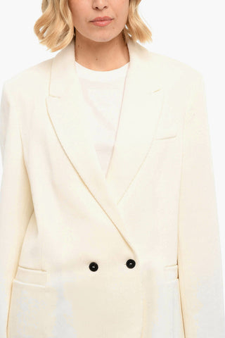 Ribbed Lined Double Breasted Blazer