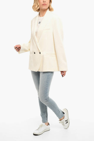 Ribbed Lined Double Breasted Blazer