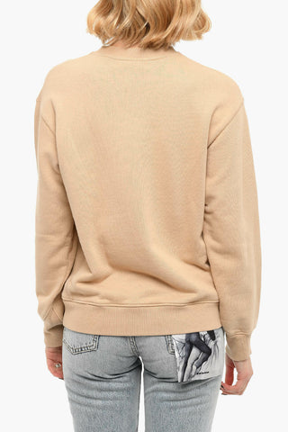 Embroidered Brushed Cotton Crewneck Sweatshirt