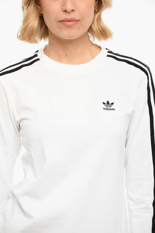 Embroidered Logo Contrasting Bands Long Sleeved T-shirt