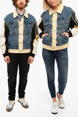 DIESEL X DIESEL Giubbotto UNISEX In Jeans DXD-2J1 Con Maniche Stampate Bomber