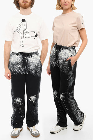 Raw Cut Ankles Joggers With Brushstrokes