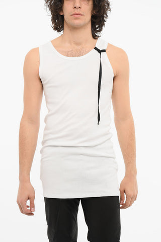 Cotton Tank Top with Beaded Detailing