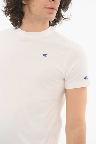 Crewneck T-shirt with Embroidered Logo
