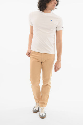 Crewneck T-shirt with Embroidered Logo