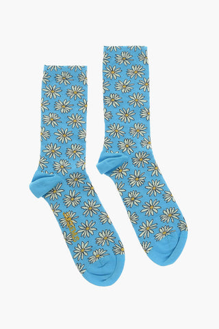 Long Logoed LES CHAUSSETTES Socks with Floral Motif