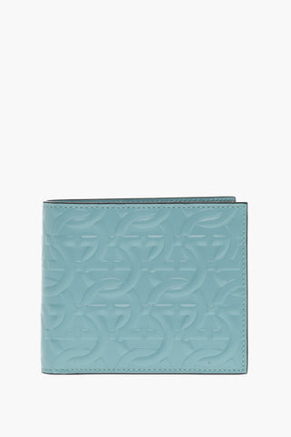 Leather Wallet with Embossed Gancini Motif