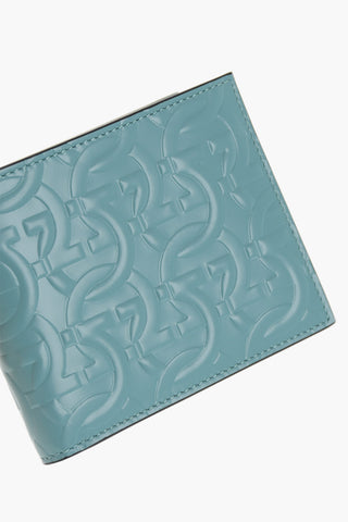 Leather Wallet with Embossed Gancini Motif