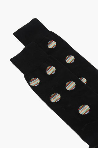 Knit Long Socks with Polka Pattern
