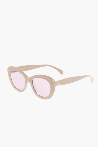 Occhiali da Sole Cat-Eye con Borchie Argentate