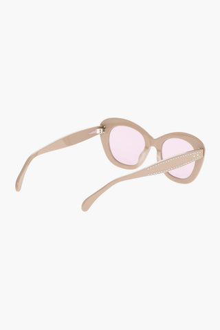 Occhiali da Sole Cat-Eye con Borchie Argentate