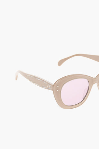 Occhiali da Sole Cat-Eye con Borchie Argentate