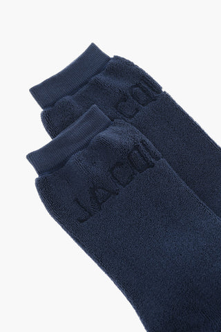 LES CHAUSSETTES Terry Socks with Ton-sur-ton Logo