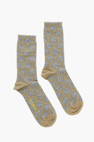 Long Logoed LES CHAUSSETTES Socks with Floral Motif