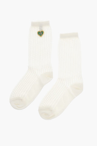 Calzini Lunghi Openwork con Patch in Crochet