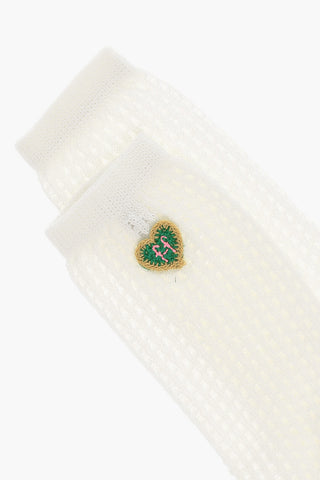 Calzini Lunghi Openwork con Patch in Crochet