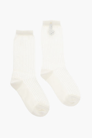 Calzini Lunghi Openwork con Patch in Crochet