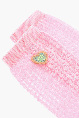Calzini Lunghi Openwork con Patch in Crochet